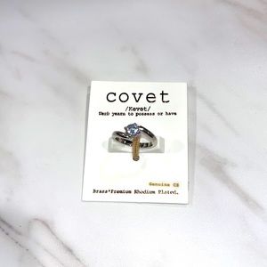 NEW Covet CZ rhodium plated ring Sz 7